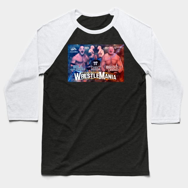 Goldberg vs Brock Lesner Baseball T-Shirt by SAN ART STUDIO 